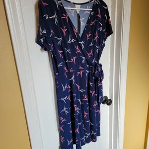 Kaileigh Arnett Faux Wrap Knit Dress, Navy, Large, Stitch Fix